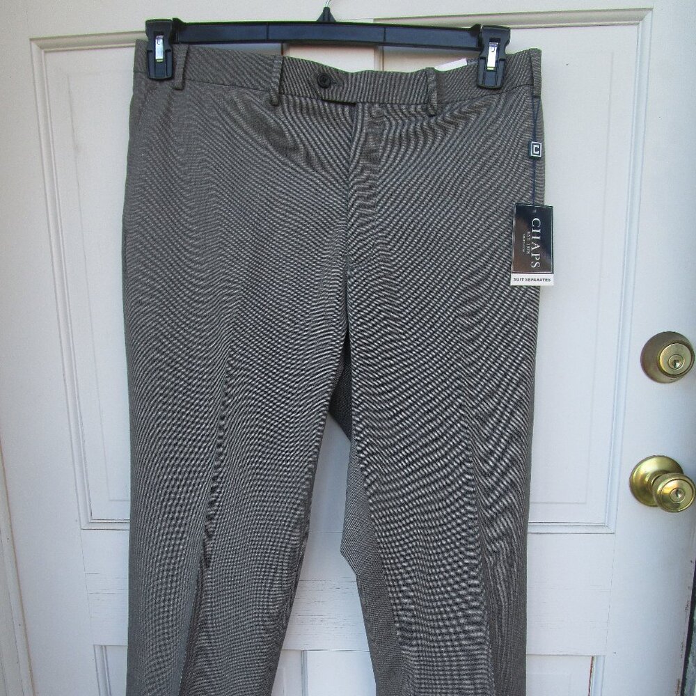 Men's Chap's Suit Separates Dress Pants Black/White 38x29